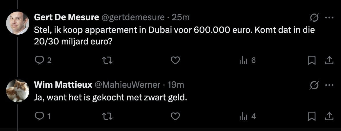gertdemesure's tweet image. PVDA-sympathisant kan toveren: als ik appartement in Dubai zou kopen met wit geld, dan maakt hij daar zwart geld van! Dat ik dit op mijn leeftijd nog moet meemaken,....
