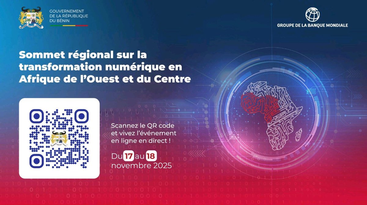 Ne manquez pas le Sommet régional sur la transformation numérique en Afrique de l'Ouest et du Centre ! Suivez les sessions en direct pour découvrir comment le numérique façonne l'avenir de la région.
En français :lnkd.in/eRgBHQhc
En anglais :lnkd.in/eZEPSb_u