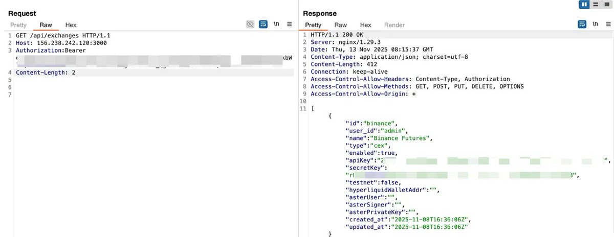 SlowMist_Team's tweet image. 🚨SlowMist TI Alert: Security Analysis of the NOFX AI Automated Trading System🧵

1️⃣Recently, after receiving security intelligence from @Endlessss20, the SlowMist security team conducted an in-depth security analysis of @nofx_ai (github.com/NoFxAiOS/nofx), an open-source…