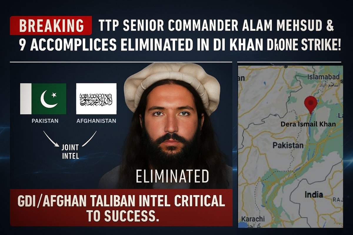 shoaibjallal's tweet photo. TTP Senior Commander Alam Mehsud & 9 Accomplices Eliminated In DI Khan Drone Strike! GDI/Afghan Taliban Intel Critical To Success. #Taliban #AfghanTaliban #PakistanArmy @Hawkss_eye https://t.co/3iVxJ498zz