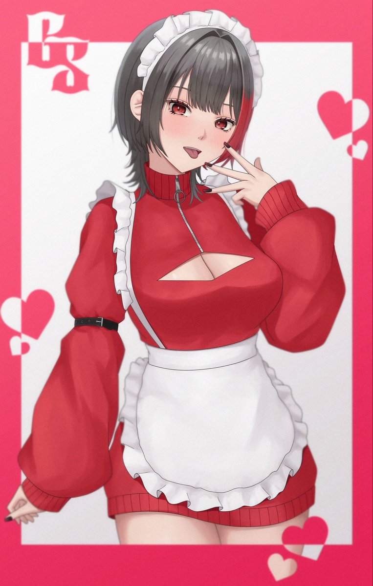 #イラスト　#亜月美紅　#カラーヒューマンズ
「ジャージメイド」
素早く動くメイドちゃんたぜ✌️✌️✌️