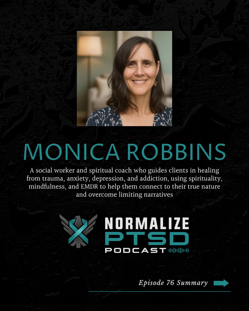 NormalizePtsd's tweet image. Episode 76 with Monica Robbins is available now on
normalizeptsd.com

📣
Please share and like on IG, FB, LinkedIn, Youtube and X to further support our PTSD community.

#NormalizePSTD #PTSD #NewEpisode