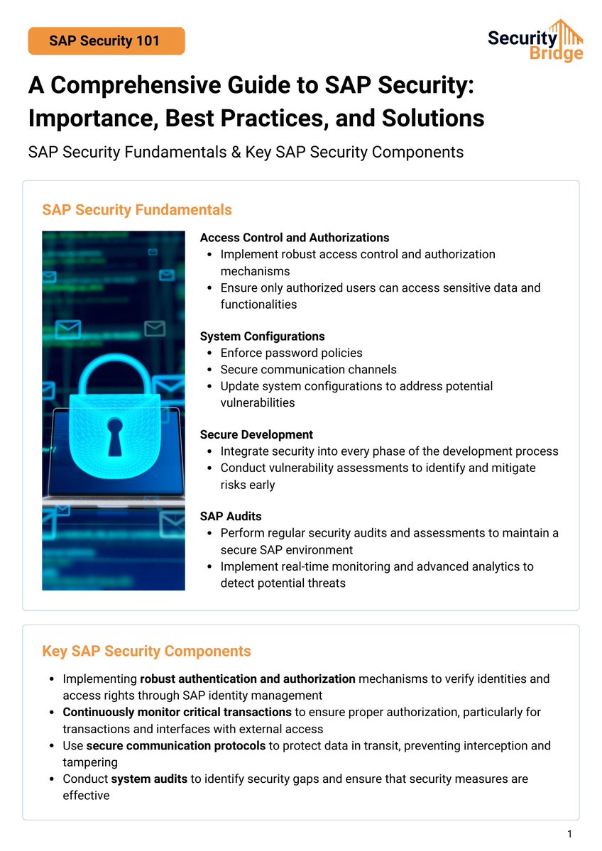_securitybridge's tweet image. 🔐 Is your SAP Security strategy strong enough?

We’ve created a comprehensive SAP Security Cheat Sheet to help you navigate key challenges and implement best practices effectively. 

📖 Read the full blog for more insights: securitybridge.com/blog/what-is-s…