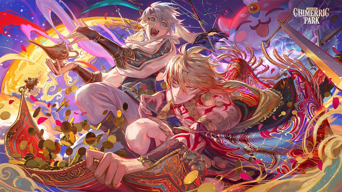 Phainon &amp; Mydei illustration

-From HoYoFair  
-Artist: rev_akira   

#HonkaiStarRail #崩壊スターレイル