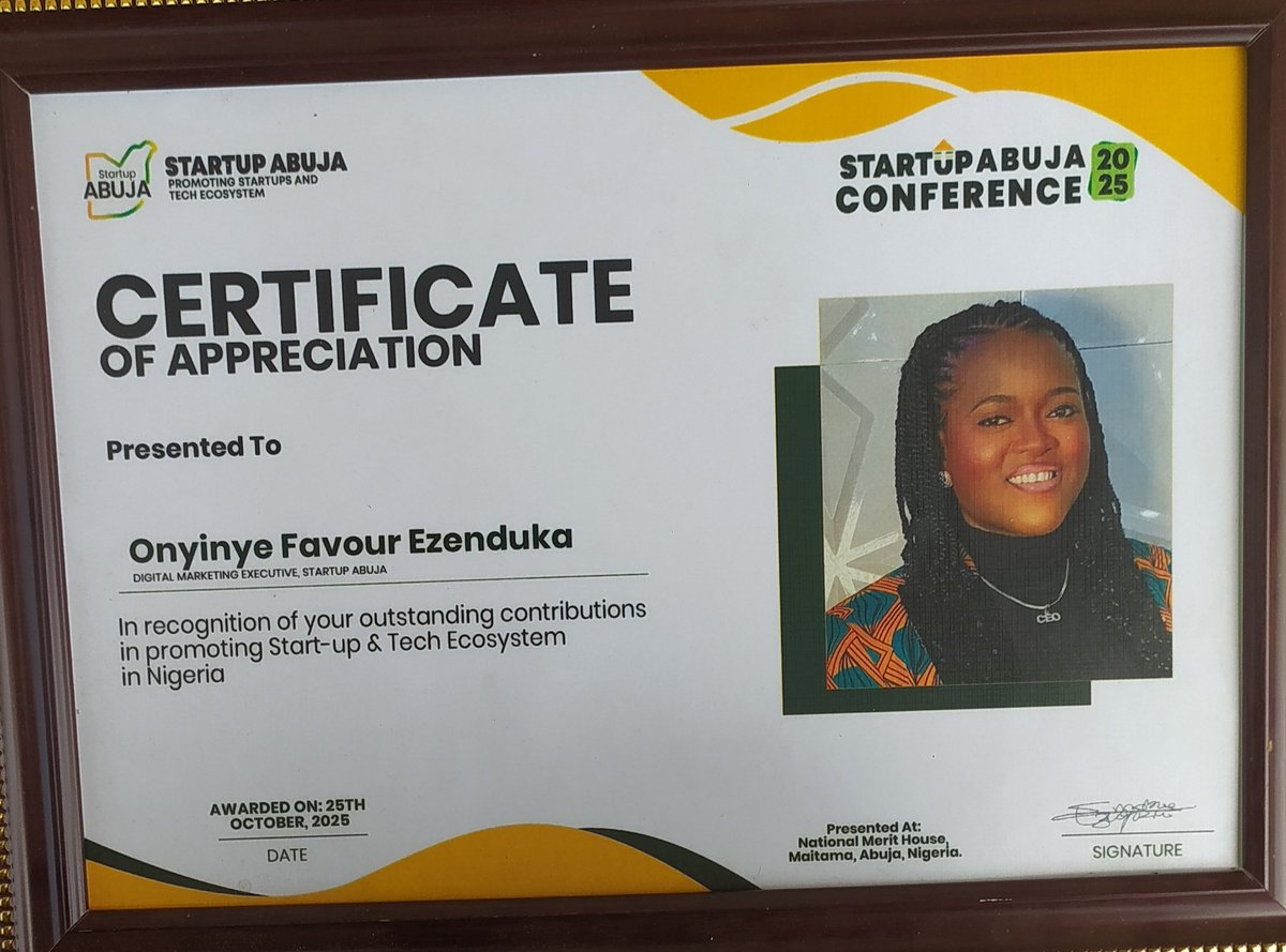 OnyinyeEzenduka's tweet image. Thank you, @startupabujang for the opportunity to speak in the panel session at the Startup Abuja Conference 2025.

Catch the video here (it&apos;s 11 minutes of value):