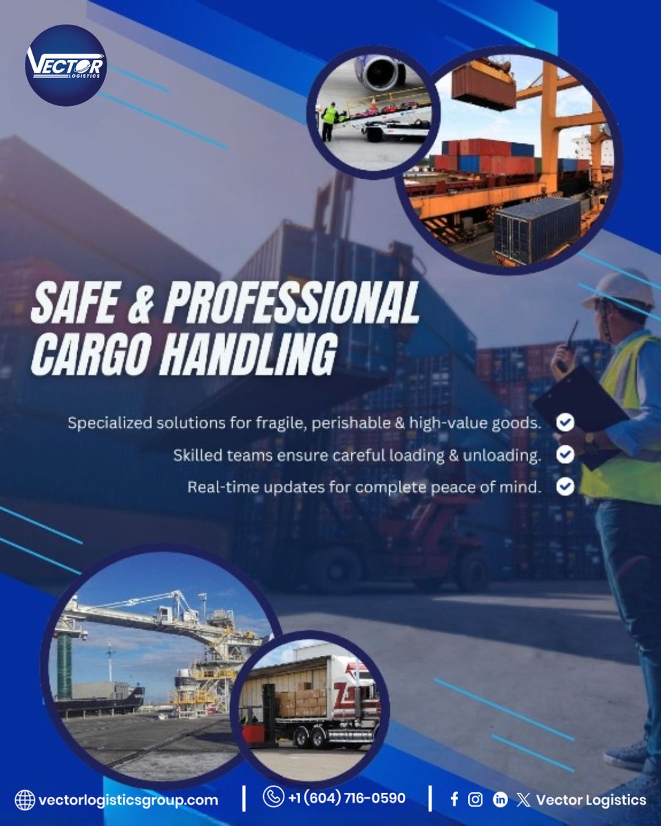vectorlogigroup's tweet image. From fragile goods to high-value shipments, our expert teams ensure secure loading, safe handling, and seamless movement at every step.

At Vector Logistics, safety isn’t a service.
It’s a standard. 🔒🚚🌍
.
 #ShippingServices #LogisticsExperts #VectorLogisticsGroups #TradyHive
