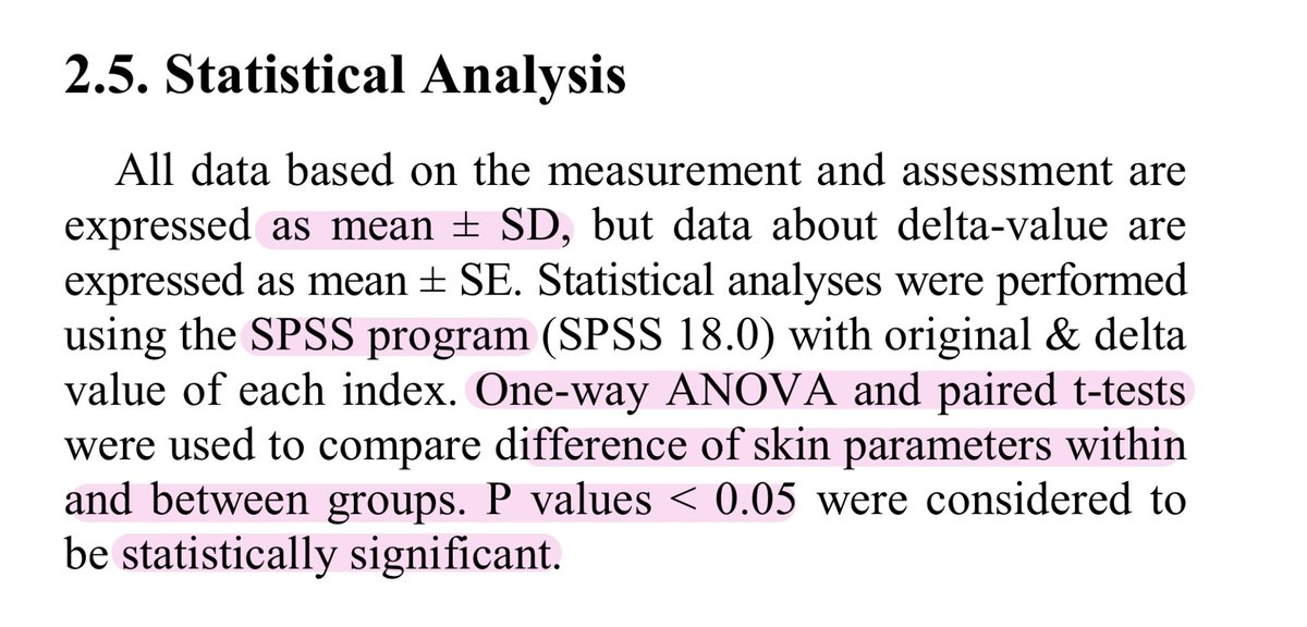 propablyyes's tweet image. ตอนแรกว่าจะไม่ แต่ไป analyze ข้อมูลมาแล้วมีข้อสงสัยประมาณนี้ค่ะ เผื่อจะเป็นประโยชน์กับทุกคน 

1. อ้างอิงจากข้อมูลที่แนบเอาไว้ งานวิจัยนี้ใช้ one way ANOVA และ partied t-test โดยกำหนดให้ p value &amp;lt; 0.05 จะถือว่ามีนัยสำคัญทางสถิติ