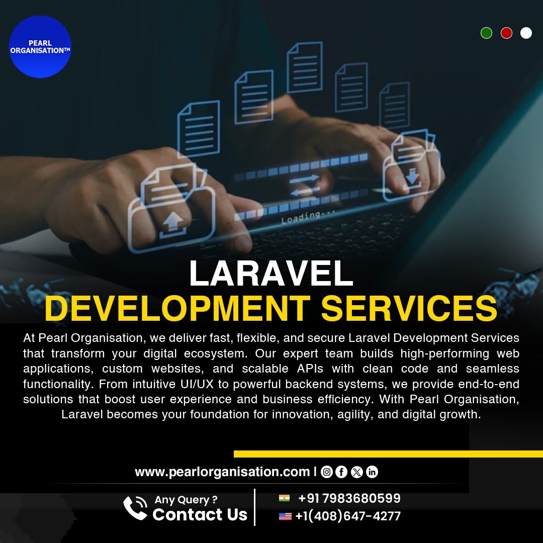 pearlorgs's tweet image. Strengthen your digital presence with Laravel Development  fast, secure, and scalable web apps built for your business.
.
.
🌐 pearlorganisation.com
📞 Contact Us : +91 7983680599 , +1(408) 647-4277
.
.
#PearlOrganisationReviews #laraveldeveloper #webdeveloper #ITServices