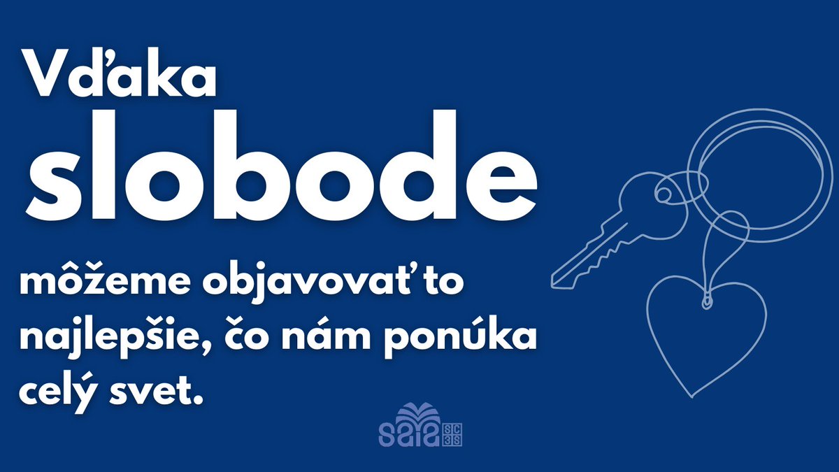 Vďaka slobode môžeme objavovať svet.
A vďaka štipendiám SAIA môžu študenti, učitelia a výskumníci prinášať nové poznatky späť domov.
Dnes si pripomíname 17. november – Deň boja za slobodu a demokraciu. Slobodu, ktorá otvára dvere k vzdelaniu, výskumu a medzinárodným skúsenostiam.