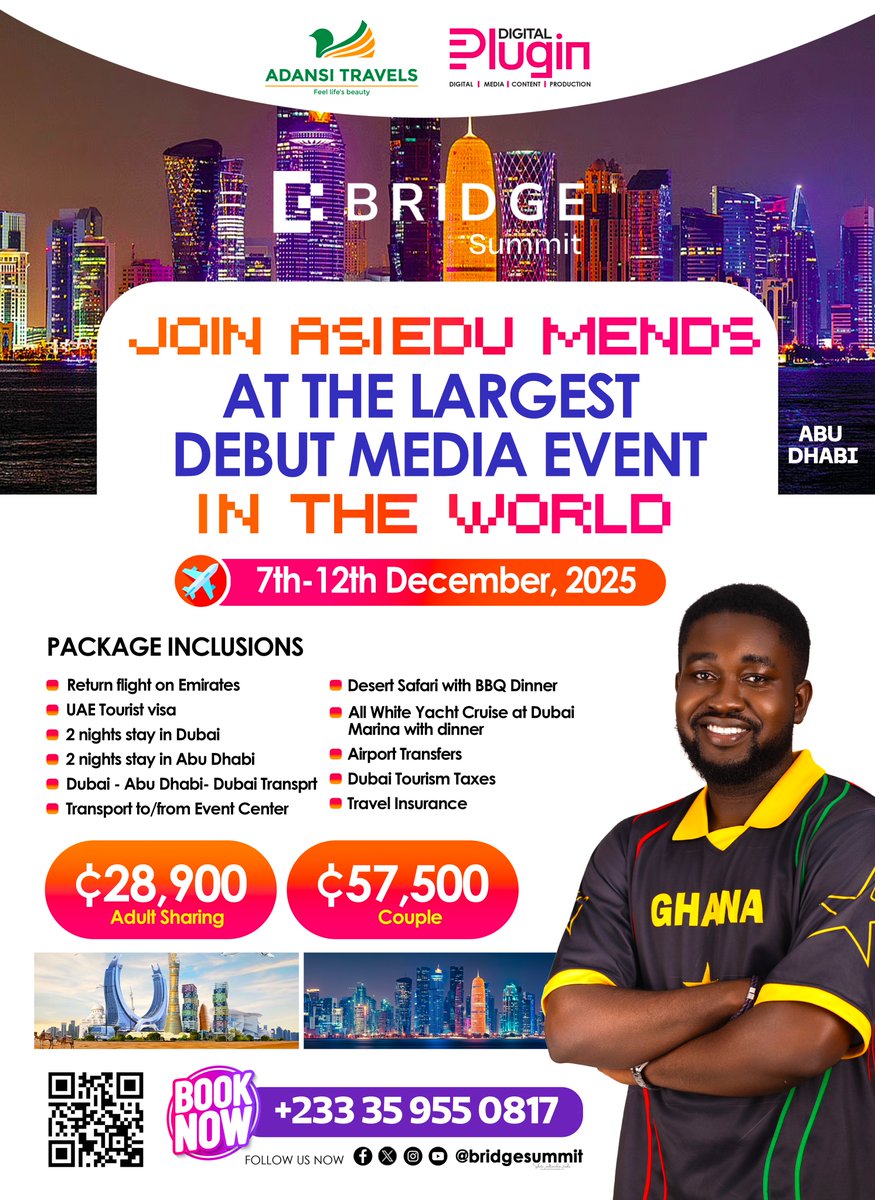 gyaigyimii's tweet image. We are going TO BRIDGE Summit!! 

If you are a content creator, tech bro or into the media this is a life changing opportunity. Let&apos;s go to the biggest creator summit of the year and network with Global stars! 
  
Fill this form if you are interested bit.ly/49RuQ8u