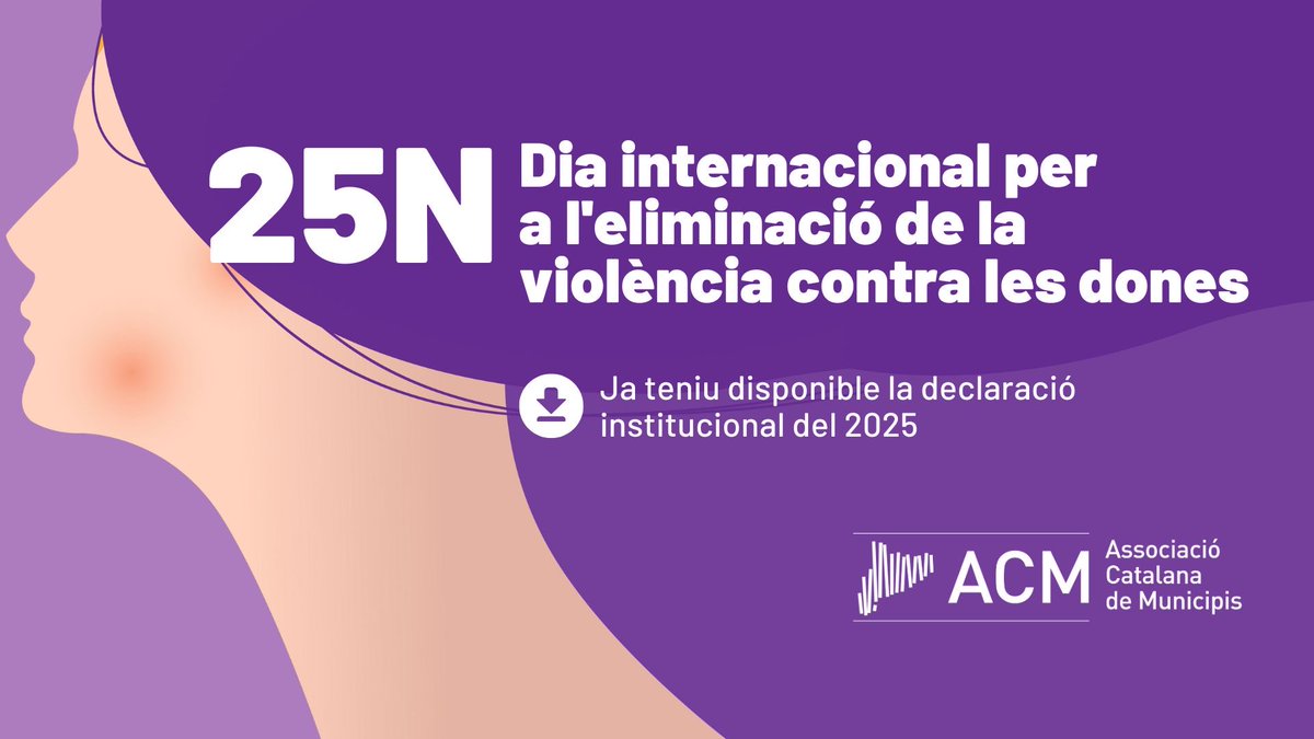 🟣 Compartim el Manifest del #25N del 2026 de l’<a href="/ACMunicipis/">Associació Catalana de Municipis</a> 

🏫 Un compromís col·lectiu per erradicar la #violènciamasclista i defensar els #drets de totes les #dones. #governslocals #ajuntaments 

➡️ Més informació acm.cat/actualitat/com