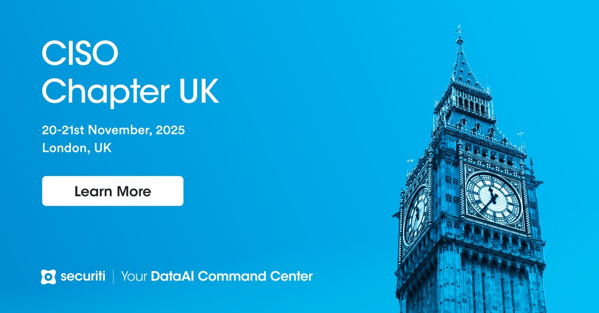 SecuritiAI's tweet image. Join us at The #CISOChapterUK 2025 this Nov. Visit our stand to see how Securiti&apos;s DataAI command center secures data AI to drive innovation. 

Don’t miss our masterclass on “Data Everywhere, Control Nowhere: Why #DSPM Matters when Securing Data &amp;amp; AI at Scale”

#DataSecurity