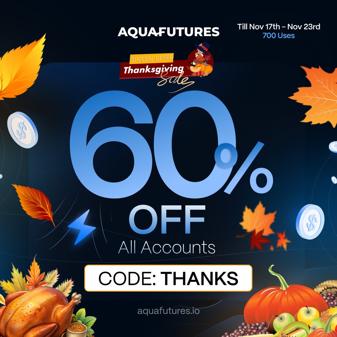 Aqua_Futures's tweet image. 60% OFF all accounts for a limited time only ⌛

🖤 No Activation Fees
🖤 Instant Funding Available
🖤 Rewards within 48 hours or receive an additional $100
🖤 End of Day Drawdown

Get funded now at aquafutures.io