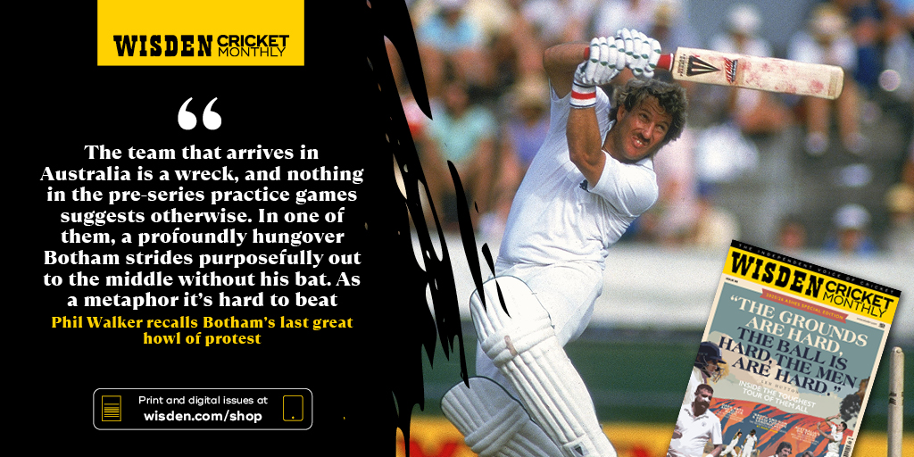 WisdenCricket's tweet photo. In this month's WCM Ashes preview edition – @Phil_Wisden remembers England's victorious 1986 tour, and an Ian Botham special at The Gabba.

Get your copy via these links ⬇️
PRINT | https://t.co/aWNXHA0Nf1
DIGI | https://t.co/lF7nU6NOwb https://t.co/EsE2XUWPnq
