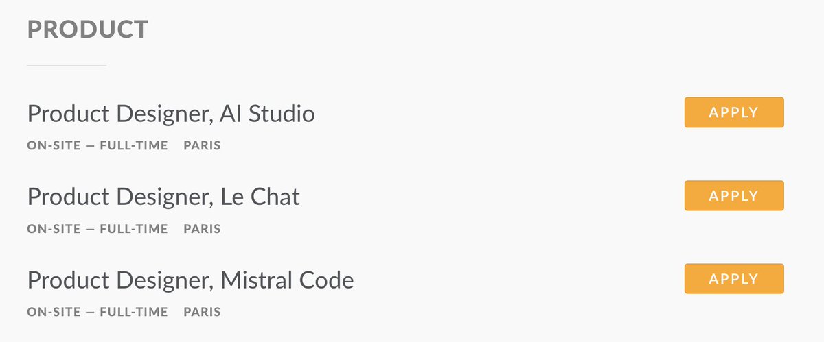 dnaijatechguy's tweet image. We&apos;ve opened up more roles for more talented designers to join us @MistralAI . Applications are open.

Come join me in Paris  - Link to apply on the thread