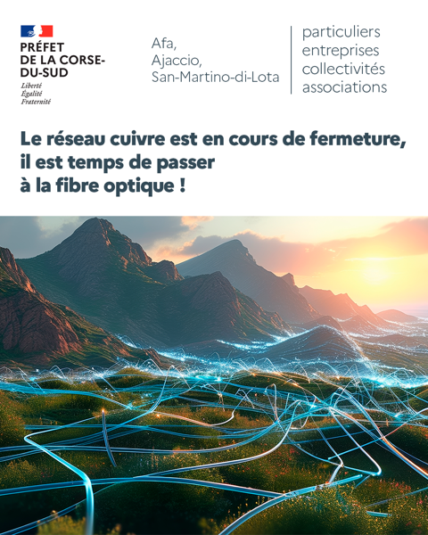 Prefet2A's tweet image. 🚨 ALERTE ADSL 🚨

31/01/2026 = Fin du réseau cuivre en Corse

Vous avez l'ADSL ? ➡️ Passez à la FIBRE maintenant !

4 communes concernées dès janvier :

📍 Afa
📍 Ajaccio
📍San-Martino-di-Lota

Appelez votre opérateur AUJOURD'HUI ☎️

#CorseDuSud #Fibre #ADSL