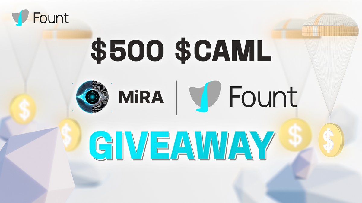 New giveaway💥🚀

Let’s start the week with a great project like Mira!

We’re giving away $500 worth of $CAML tokens to 5 winners with <a href="/MiRA__WEB3/">MiRA</a> !

Here’s all you gotta do ↓

◾️ Follow <a href="/MiRA__WEB3/">MiRA</a>  &amp; <a href="/FountNetwork/">Fount</a> &amp; <a href="/FinceptorApp/">Finceptor</a>
◾️ RT

72 hours. Let’s shake🕺