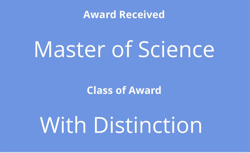 Feeling incredibly proud today. My dissertation on Artificial Intelligence and Journalism has been awarded a Distinction <a href="/EdinburghUni/">The University of Edinburgh</a> <a href="/africanstudies/">CAS Edinburgh</a> Grateful  to Ugandan broadcast journalists who shared their time and insights with me. Your voices made this possible 🙏😊