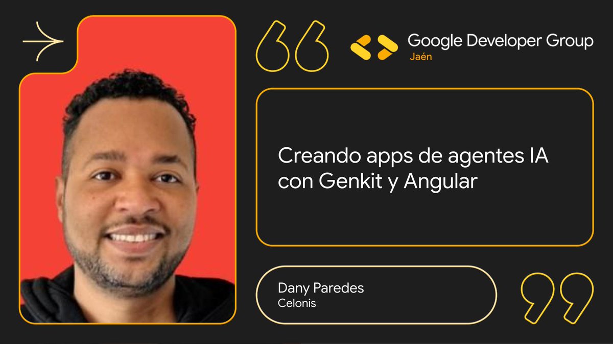 🤖✨ ¿Quieres llevar tus aplicaciones al siguiente nivel con agentes de IA?

📍Aula 3 | Edificio A4 | Universidad de Jaén | 🕐 10:00 - 11:00
📅22 de noviembre

Compra entradas: eventbrite.es/e/devfest-jaen…

#DevFestJaén2025 #GDGJaén