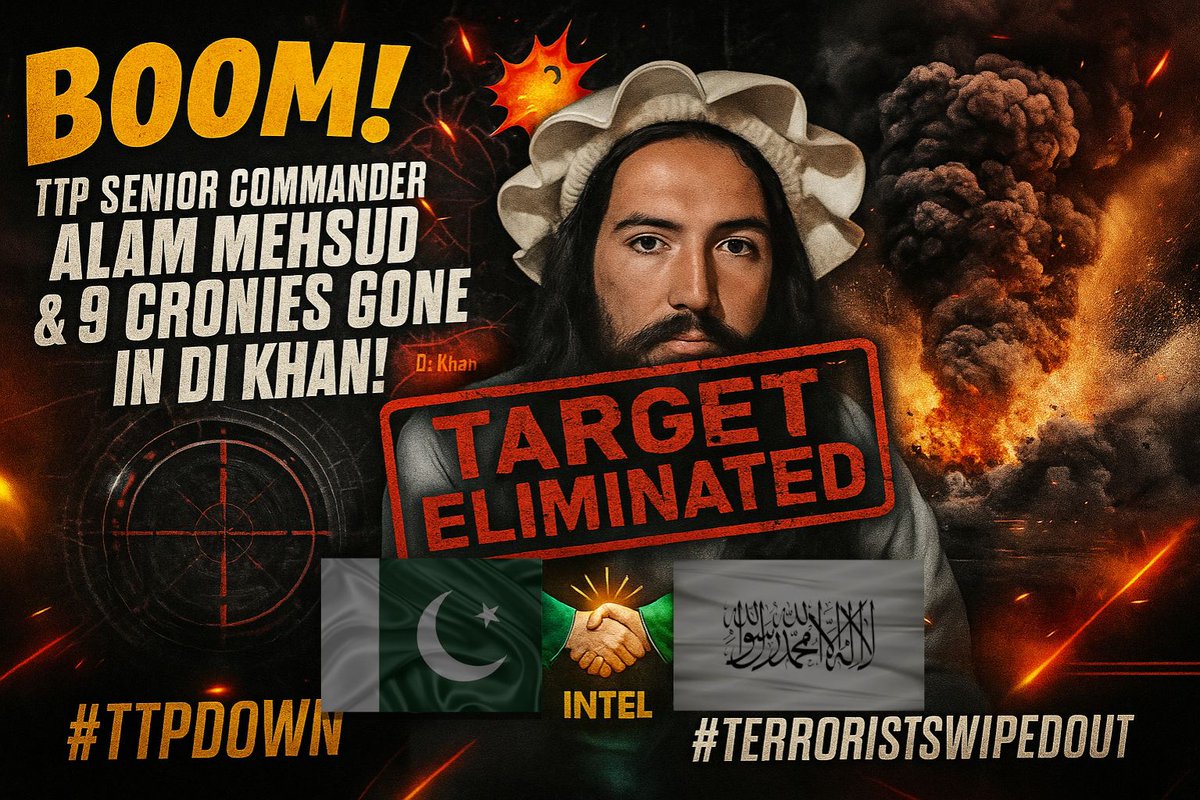 HafsaAfridi11's tweet photo. TTP Senior Commander Alam Mehsud & 9 Cronies GONE in DI Khan, GDI/Afghan Taliban Intel DROPPED THE HAMMER. #Taliban https://t.co/v8zHj2zFpz