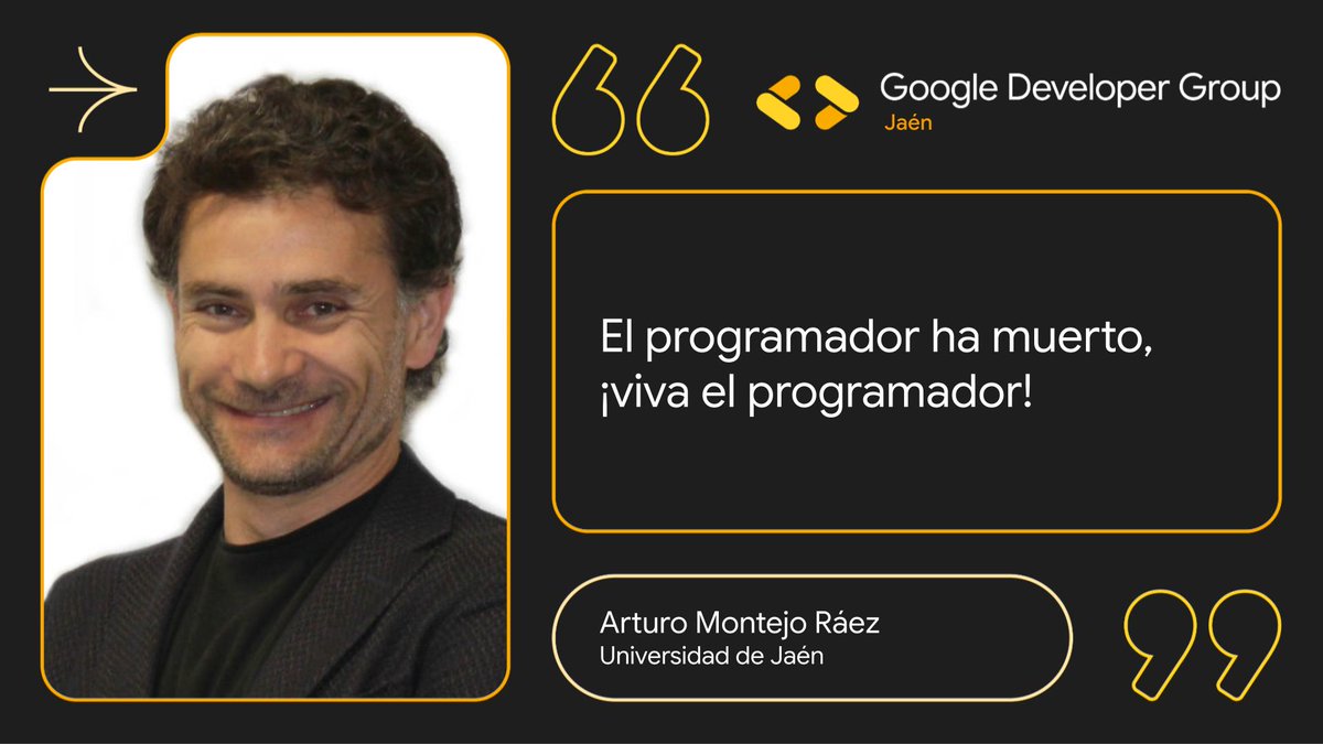 💻⚡️ ¿El programador ha muerto? ¡Viva el programador!

📍 Aula 3 | Edificio A4 | Universidad de Jaén | 🕙 11:30 – 12:30
📅 22 de noviembre

Compra entradas: eventbrite.es/e/devfest-jaen…

#DevFestJaén2025 #GDGJaén