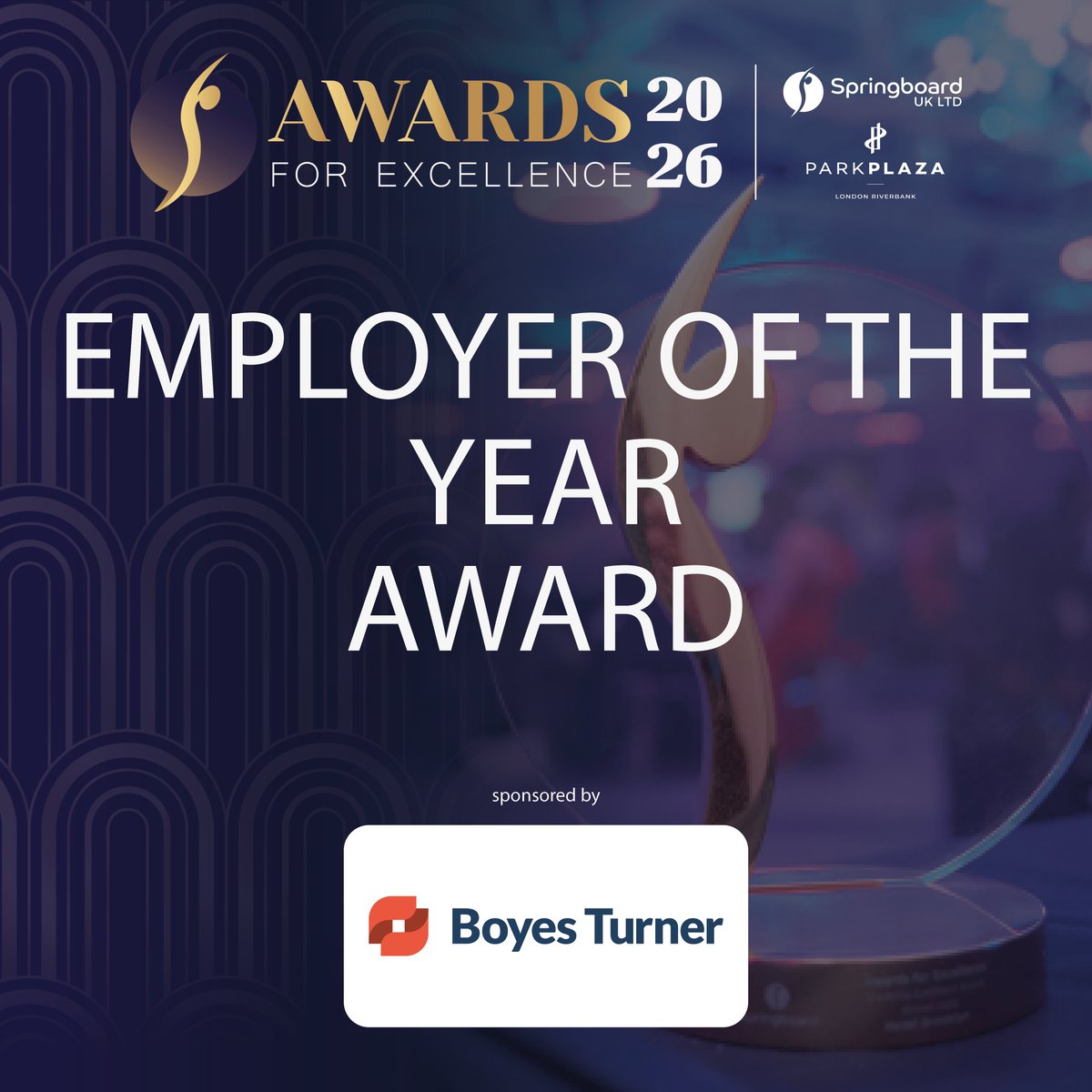 Springboard_UK's tweet image. Celebrating outstanding employers in hospitality!
The Employer of the Year Award, sponsored by @BoyesTurner, is now open for nominations at the Springboard Awards for Excellence 2026. Know a team that goes above &amp;amp; beyond? Nominate them: loom.ly/RTE2bbM #SpringboardAwards