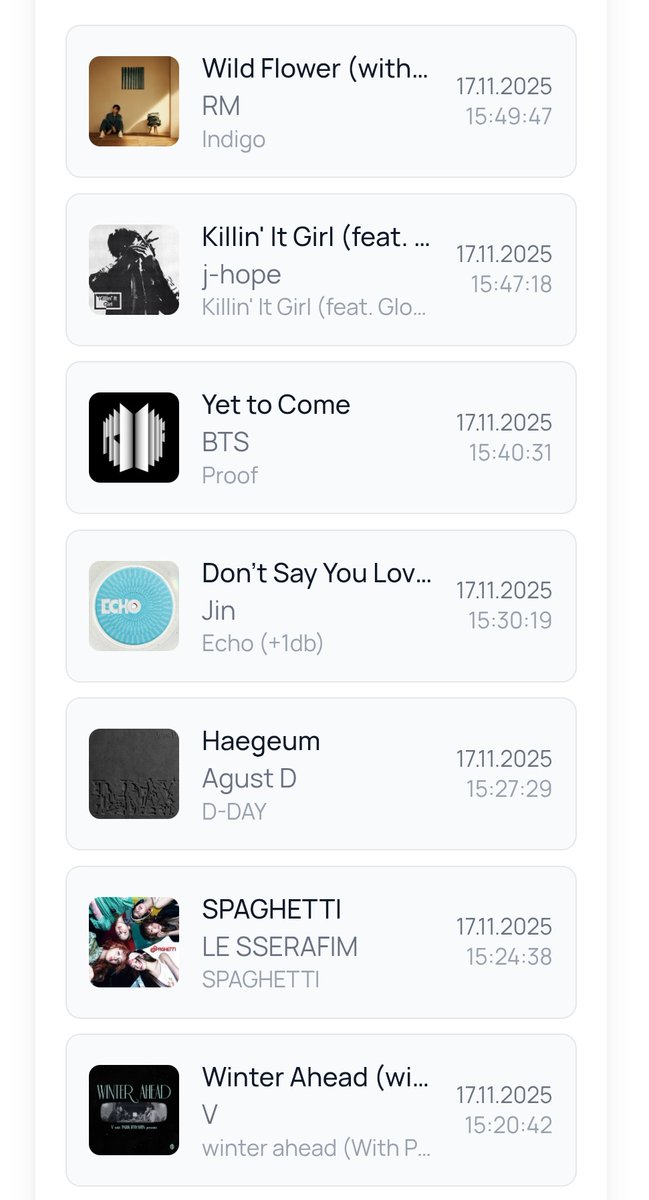 indigo_iridium's tweet image. Today, thanks to @banggie007, I&apos;ve finally managed to solve the huge issue of duplicating certain tracks during scrobbling and synchronization with b-cd.app, so let me tell you about it! 🥺✨️ 

FROM DUPLICATES TO ➡️  A NORMAL LIST OF TRACKS

RT please 💜 #bcdapp