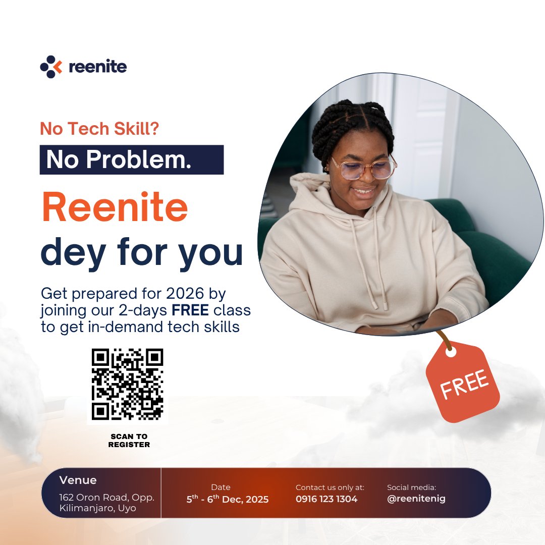 reenitenig's tweet image. Tech bros and tech sis are making it big right now, and there’s no reason why you shouldn&apos;t be among them.

Reenite is giving you a 2-day FREE training to help you step into that world by learning any of these skills.