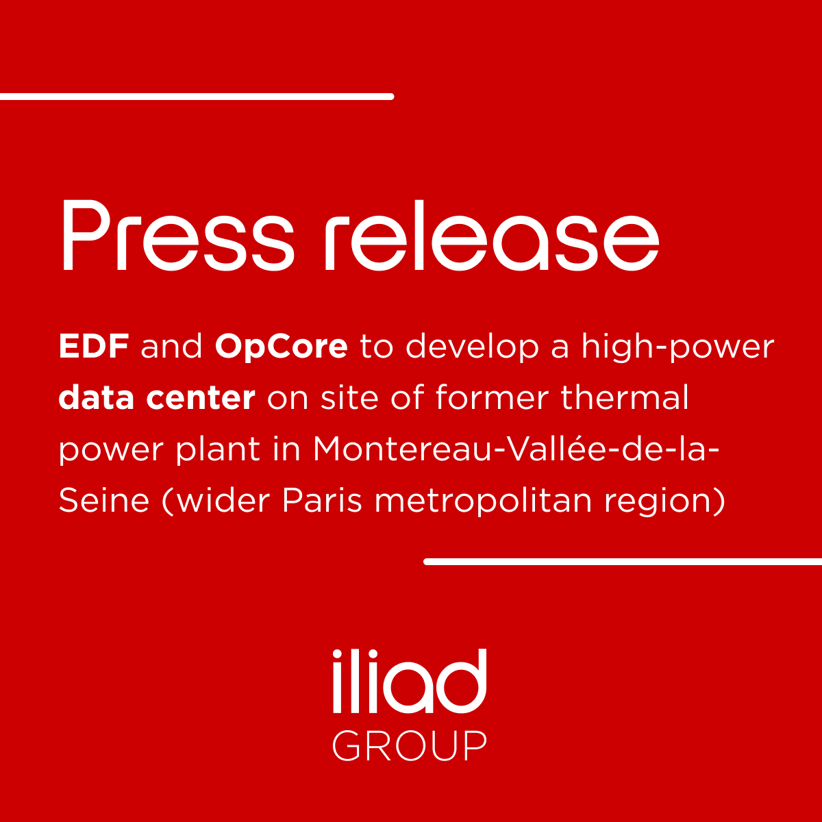 🗞️[PRESS RELEASE]

On the sidelines of the first edition of #ChooseFrance – French Edition and during an official visit led by Anne Le Henanff, Minister Delegate for Artificial Intelligence and Digital Affairs, <a href="/EDFofficiel/">EDF</a> and Opcore  announced the launch of exclusive