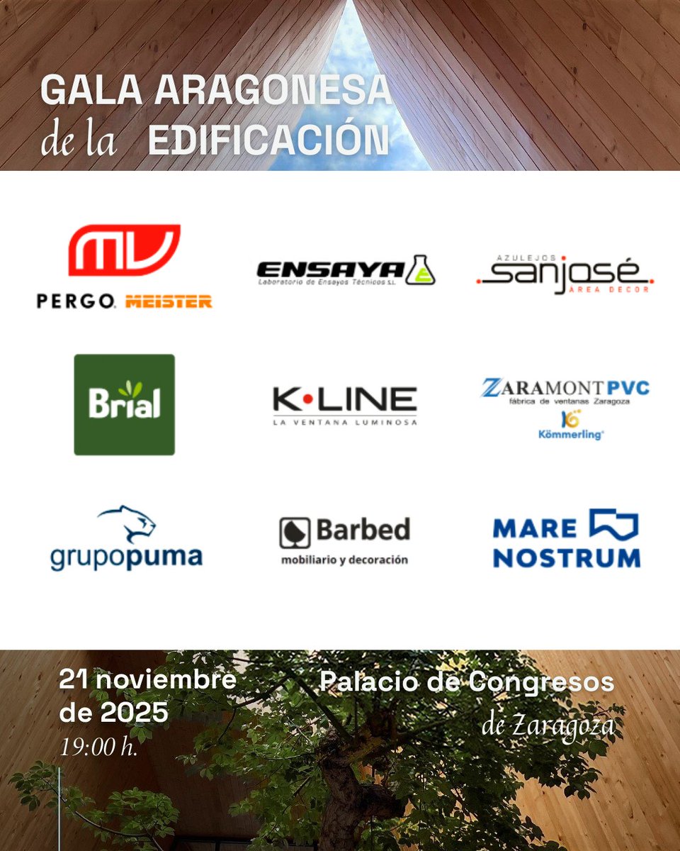 galaedificacion's tweet photo. 𝐈𝐕 𝐆𝐚𝐥𝐚 𝐀𝐫𝐚𝐠𝐨𝐧𝐞𝐬𝐚 𝐝𝐞 𝐥𝐚 𝐄𝐝𝐢𝐟𝐢𝐜𝐚𝐜𝐢ó𝐧   
🏆Mejor proyecto Inomologístico, Industrial y/o Terciario de Edificación 

Conoce las candidaturas finalistas: https://t.co/BhxLZFvrbP 

Gracias a los PATROCINADORES que hacen este reconocimiento posible. https://t.co/MogxVls9rS