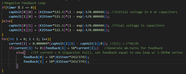 PrezGHz's tweet image. My attempt at coding the logic for the negative feedback generated by this voltage differentiation cell. Hopefully it works for the rest of the cells in the circuit.