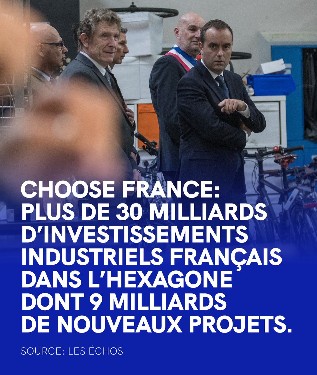 Plus de 80% de ces investissements seront fait dans nos territoires (contre 20% en Ile-de-France) !
Des bonnes nouvelles pour l’industrie française lors du sommet #ChooseFrance édition France.
Via <a href="/LesEchos/">Les Echos</a> : lesechos.fr/politique-soci…