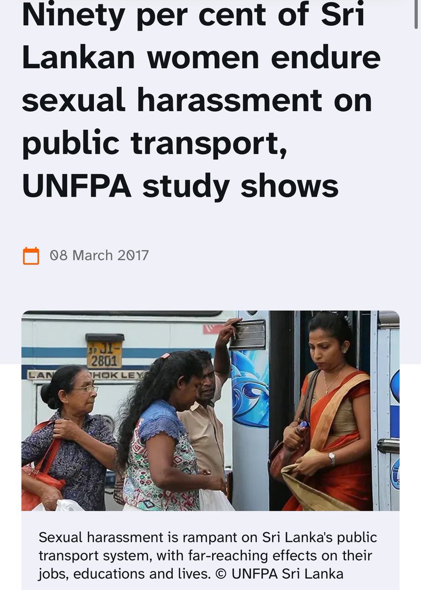 gayaradesilva's tweet photo. Public Harassment Data that is so ugly and should be spoken about more:

90% of Sri Lankan women and girls report experiencing sexual harassment. 
97% of perpetrators were male.

This is not “random.”
This is not “isolated.”
This is systemic.

https://t.co/I6b0WO0bXy