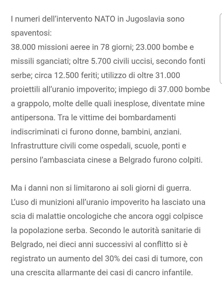 <a href="/Quirinale/">Quirinale</a> Bravo Presidente, va ribadito con risolutezza perché non si ripeta quanto avvenuto con la guerra in Kossovo senza mandato ONU quando lei era Ministro della Difesa!