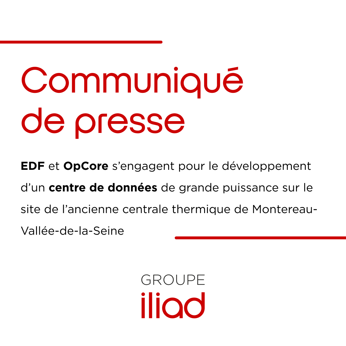 🗞️[COMMUNIQUE DE PRESSE]

En marge de la première édition de #ChooseFrance - Edition France et dans le cadre d’une visite officielle menée par <a href="/ALehenanff/">Anne Le Hénanff</a>, Ministre déléguée chargée de l’Intelligence artificielle et du Numérique, <a href="/EDFofficiel/">EDF</a>  et OpCore annoncent l’ouverture de