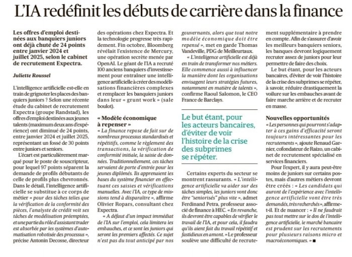 BenjaminCauchy's tweet image. Alors que l&apos;IA s&apos;impose comme modèle de développement provoquant une révolution des compétences et des emplois, de nos modes de vie et de notre consommation, nos parlementaires s&apos;écharpent sur l&apos;âge de départ à la retraite. #Error404 #PLFSS2026 #PLF2026 @LesEchos du jour.