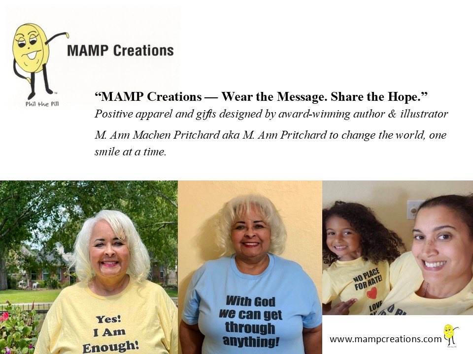 MAMPCreations's tweet photo. “Wear the Message. Share the Hope.”
 “Art, message, and meaning from M. Ann Machen Pritchard’s MAMP Creations.”
https://t.co/EvcLaeDfzM.

#MAMPCreations #PhilThePill #PositiveApparel #FaithWear #ChangeTheWorld https://t.co/TP5Voe5iZp
