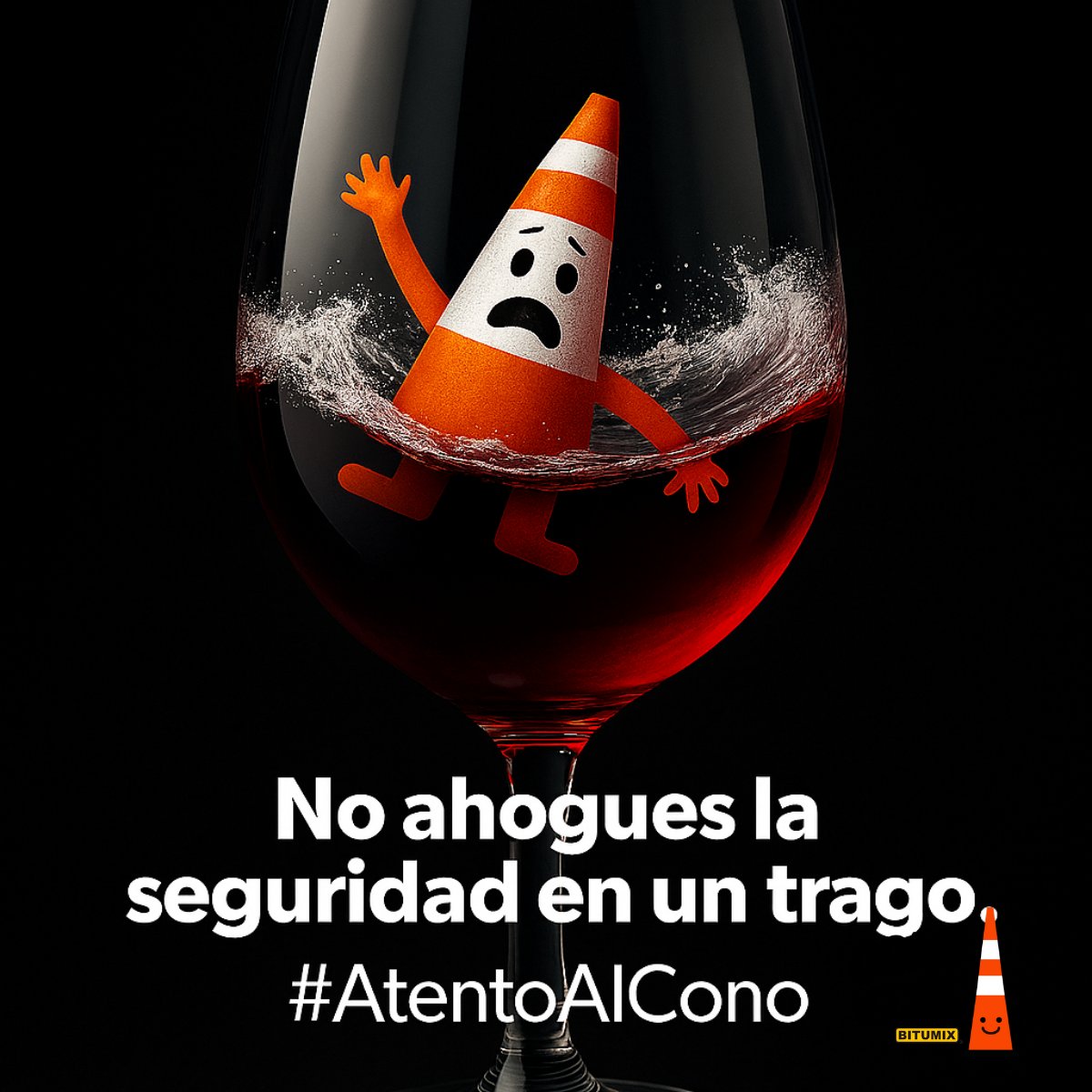 🍷 Un trago puede parecer inofensivo, pero en la ruta puede ser tragedia. 
🚧 Beber y manejar pone en riesgo tu vida y la de trabajadores viales, visibles pero vulnerables. 
💙 Detrás de cada cono hay una familia que espera. 
#AtentoAlCono #SeguridadVial #TrabajosEnLaVia