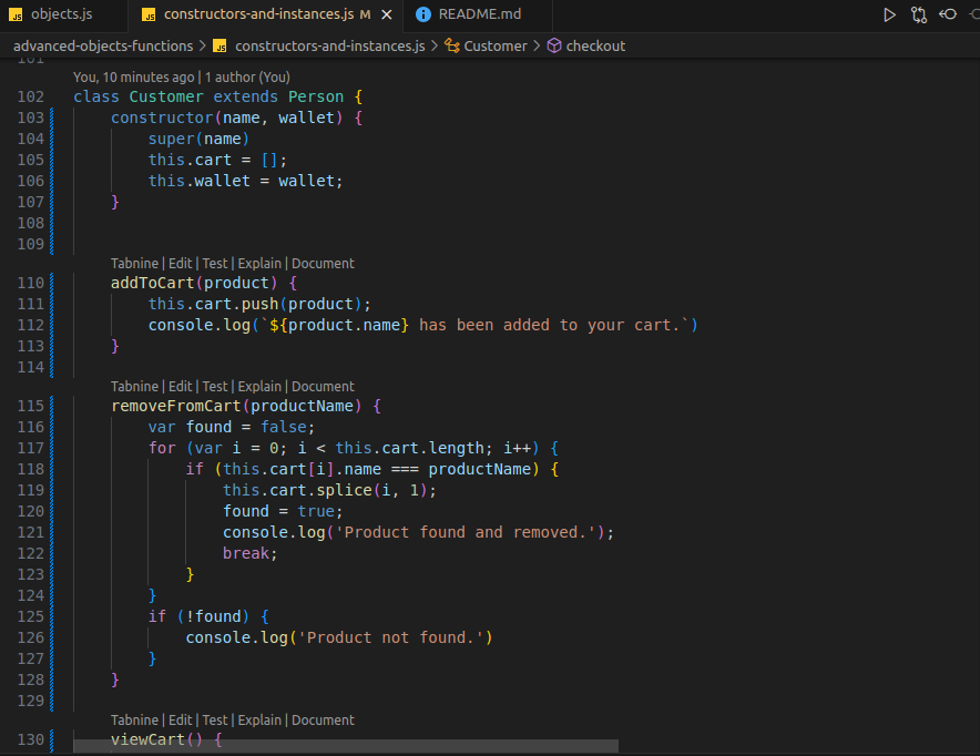 Obianuju_sunday's tweet image. Day 13 — #BackAtItWithJavaScript

Yesterday was all about adding, removing and listing products… all in my console 😂
Today I took it further and started shaping the full checkout system 
 Not even tested yet but I love how much clearer constructors + subclasses are becoming.
