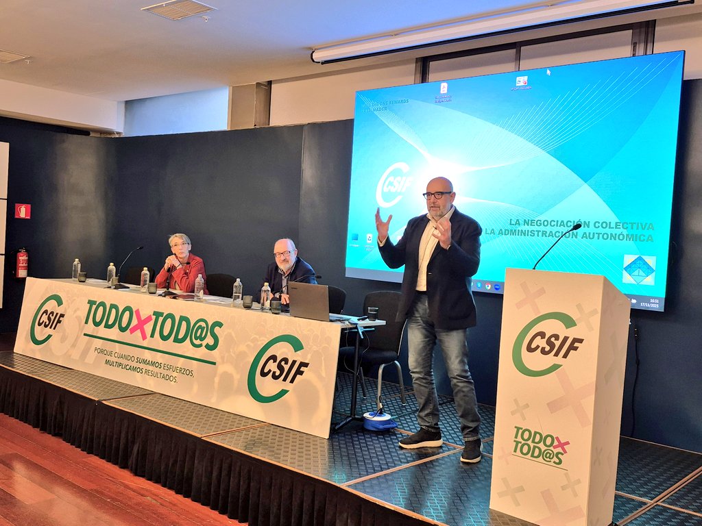 CSIFnacional's tweet image. 📍 Miguel Borra, presidente de CSIF, inaugura las jornadas de la Administración General de Comunidades Autónomas.

#CSIF está negociando con Función Pública un nuevo acuerdo salarial y otras cuestiones que afectan a los empleados/as públicos, como son:
👉 Eliminar la tasa de…