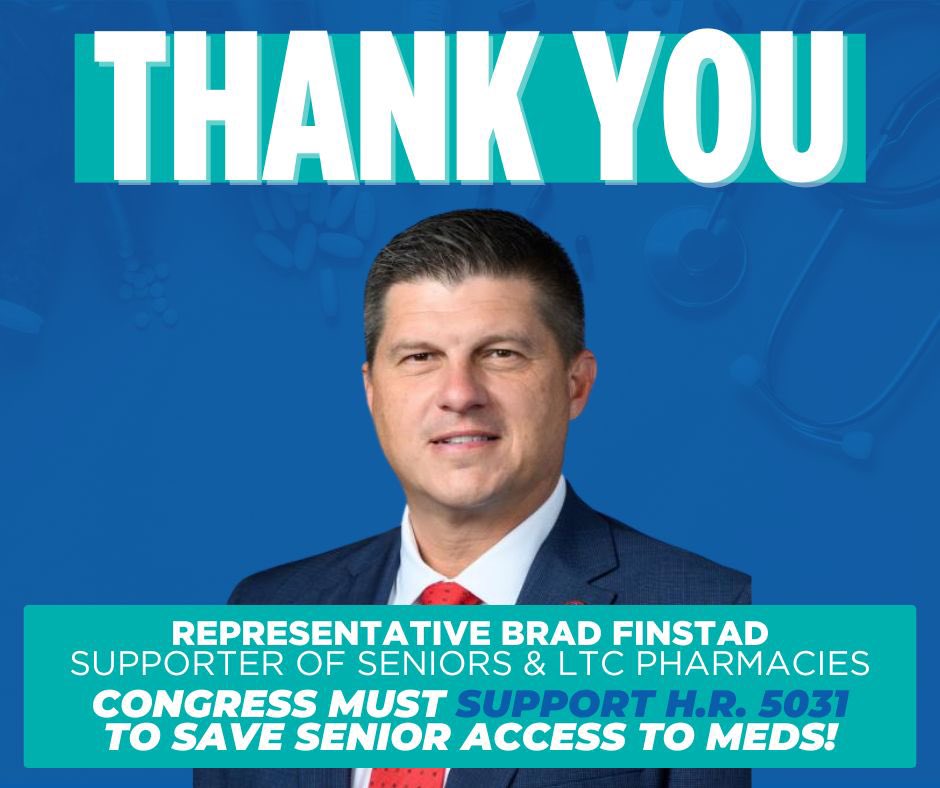 We’re grateful <a href="/RepFinstad/">Congressman Brad Finstad</a> has co-sponsored H.R. 5031 — critical legislation to avert a looming long-term care crisis. Congress must act this year to keep #LTCpharmacies operational in 2026, so they can continue providing care to millions of seniors across the country.