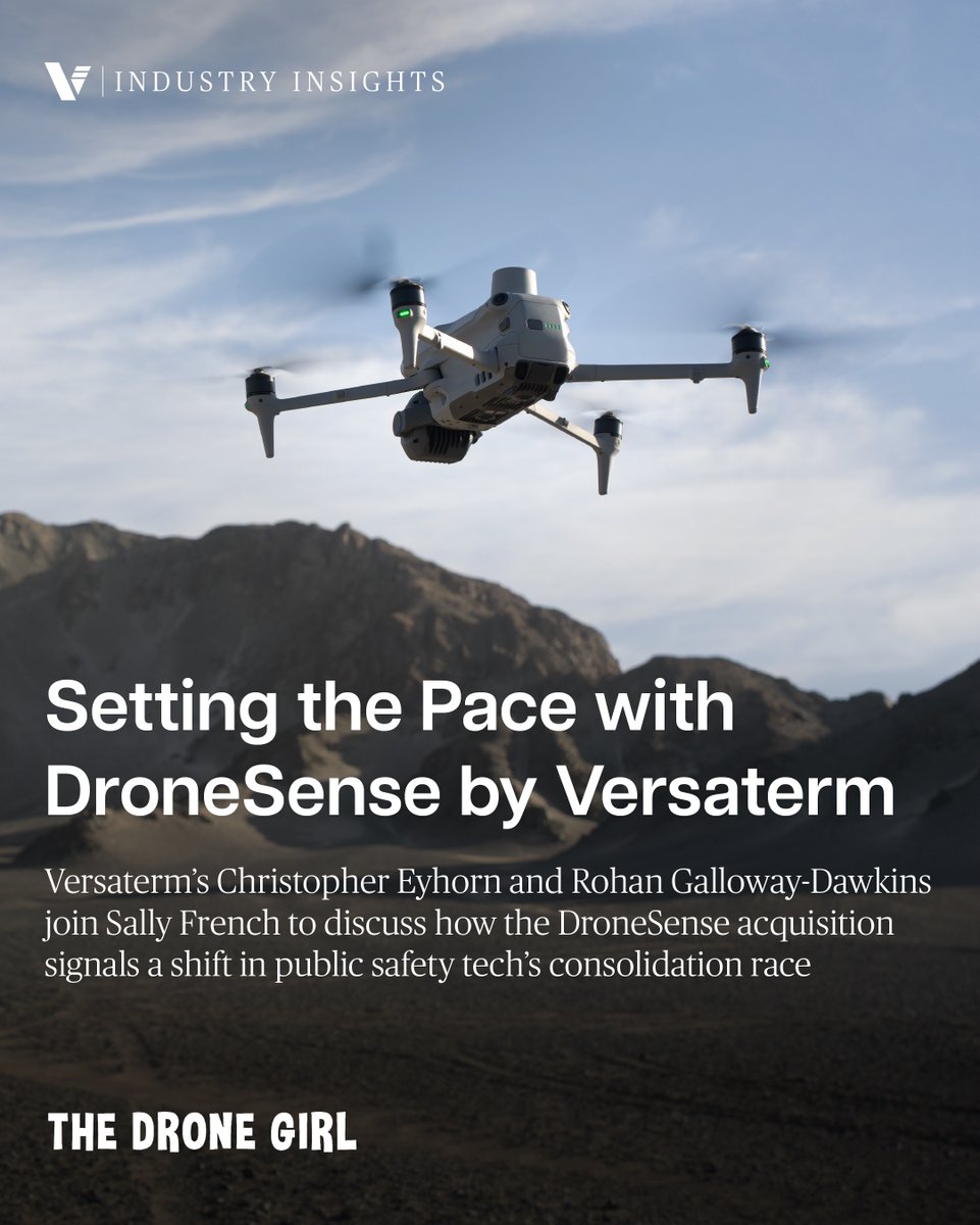 VersatermInc's tweet image. In an article with @TheDroneGirl, Versaterm&apos;s Christopher Eyhorn &amp;amp; Rohan Galloway-Dawkins join Sally French to discuss how DroneSense by Versaterm is helping position #drones as a core component of response rather than a standalone tool: thedronegirl.com/2025/10/21/dro… #publicsafety