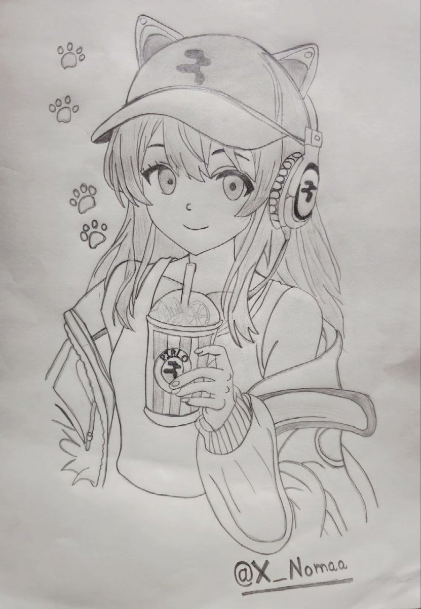 X_Nomaa's tweet photo. Every stroke of this drawing is proof of my obsession with @RialoHQ
Art tool my 7 hours into sketching, shading and tiny details from the cat-ear cap to every line on the jacket and cup. 

This piece is my way of showing how deeply I believe, love in the project and its community https://t.co/7e6KswTwke