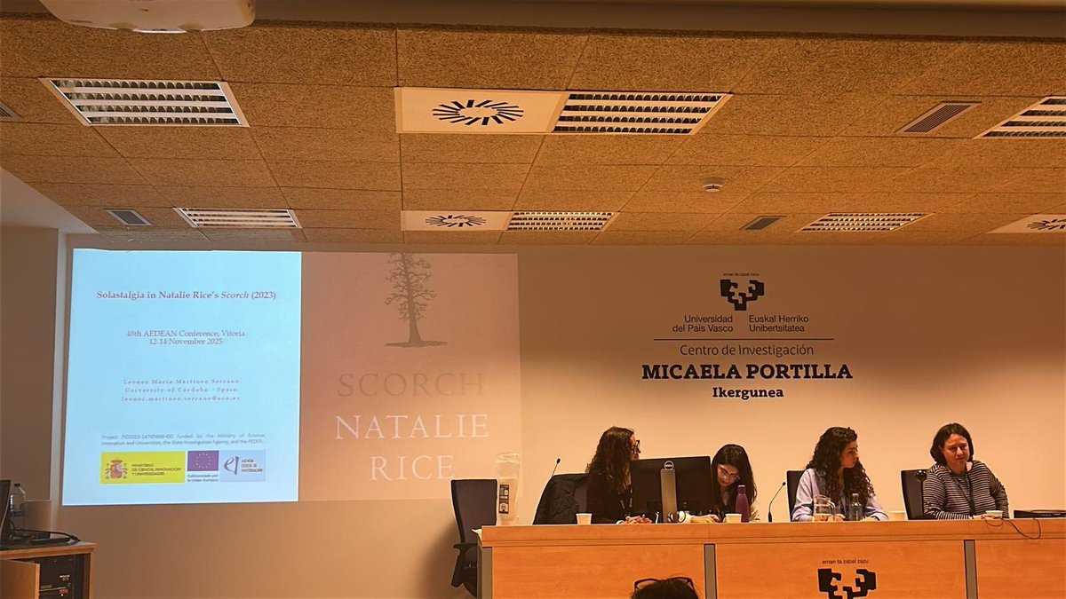 Also last week at the 48th AEDEAN Conference (UPV/EHU), Our HOPER Leonor delivered a very thoughtful talk about Solastalgia in Natalie Rice’s Scorch (2023), a book of poems about solitude, grief and a post-wildfire landscape 🌿💚 <a href="/aedeaninfo/">AEDEAN</a> #AEDEAN48