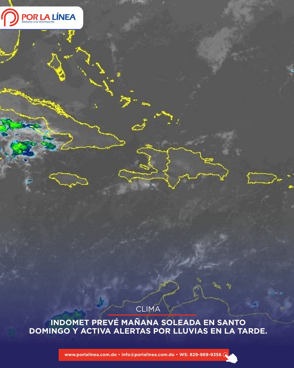 porlalineareal's tweet image. Indomet prevé mañana soleada en el Gran Santo Domingo, pero alerta lluvias y tronadas en la tarde por efectos de una vaguada. Atención a zonas vulnerables. 🌤️🌧️⚠️
#ClimaRD #Indomet #Lluvias