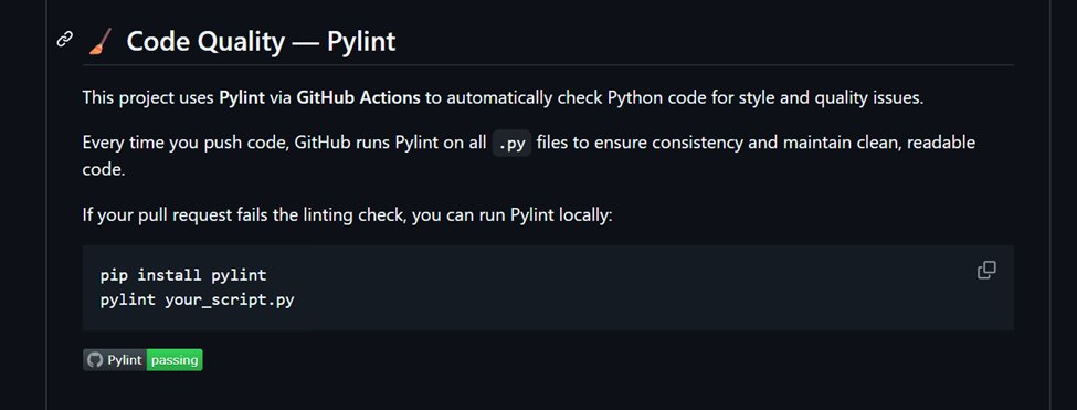 DayDayUp22's tweet image. 💻 Learning Platforms • Game Off 2025: Implemented Pylint using GitHub Actions for automatic code checks 🧪🐍 ➡️ Better code quality + smoother collaboration coming up!
💪 Ending the week strong and pushing the project forward!
#GameDev #Pygame #GitHubActions #CodeQuality