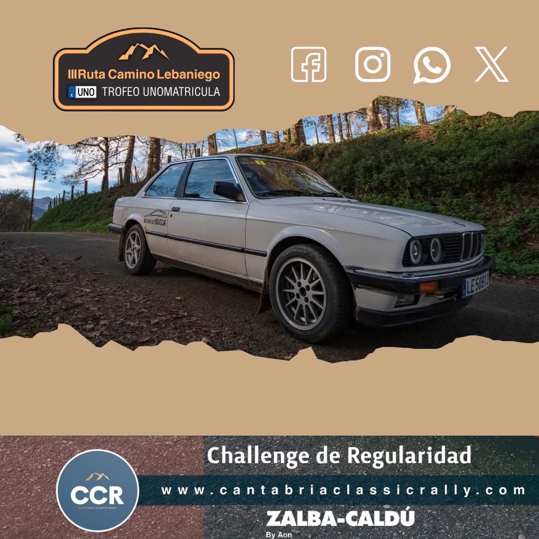 Siguiente cita de la Challenge Cantabria Classic Rally Zalba-Caldú de Regularidad 🔜 III Ruta Camino Lebaniego-Trofeo Unomatricula 🏆

🗓️ 13 de diciembre
📍 The Bridge Tavern
🏁 Potes 

ℹ️ cantabriaclassicrally.com

#Challenge #CantabriaClassicRally #ZalbaCaldú #Regularidad ⏱️