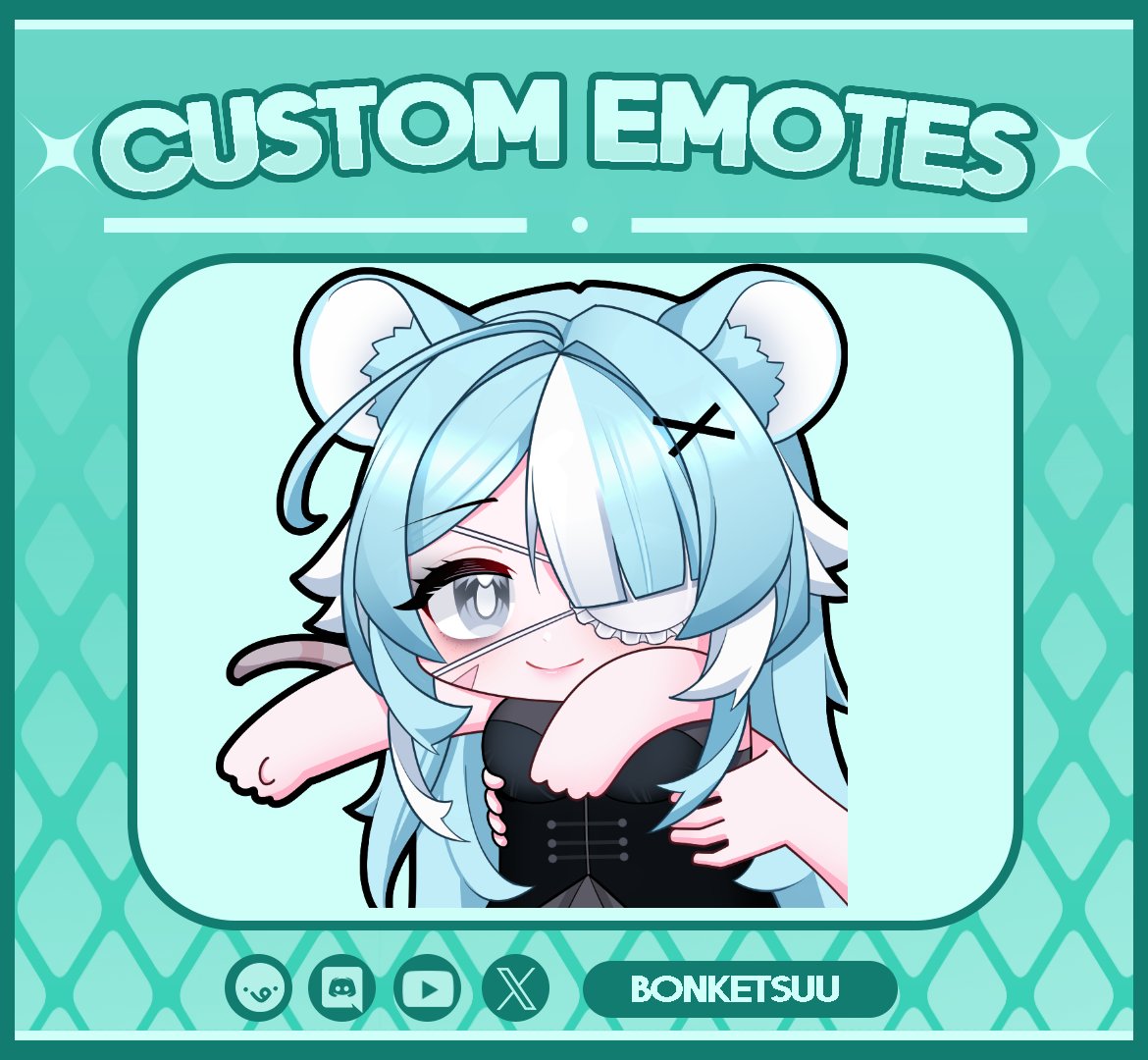 Bonketsuu's tweet photo. 🩵Commissions from @LMyshaa 🩵
Thank you very much for Commission!
.
.
Commission is still available on VGEN : https://t.co/1768RRnieE

 #emotes #art #commissions #commissionsopen #ArtistsOnTwitter #VGen #VGenComm #chibi #bwaa https://t.co/wNfQLvdMgx
