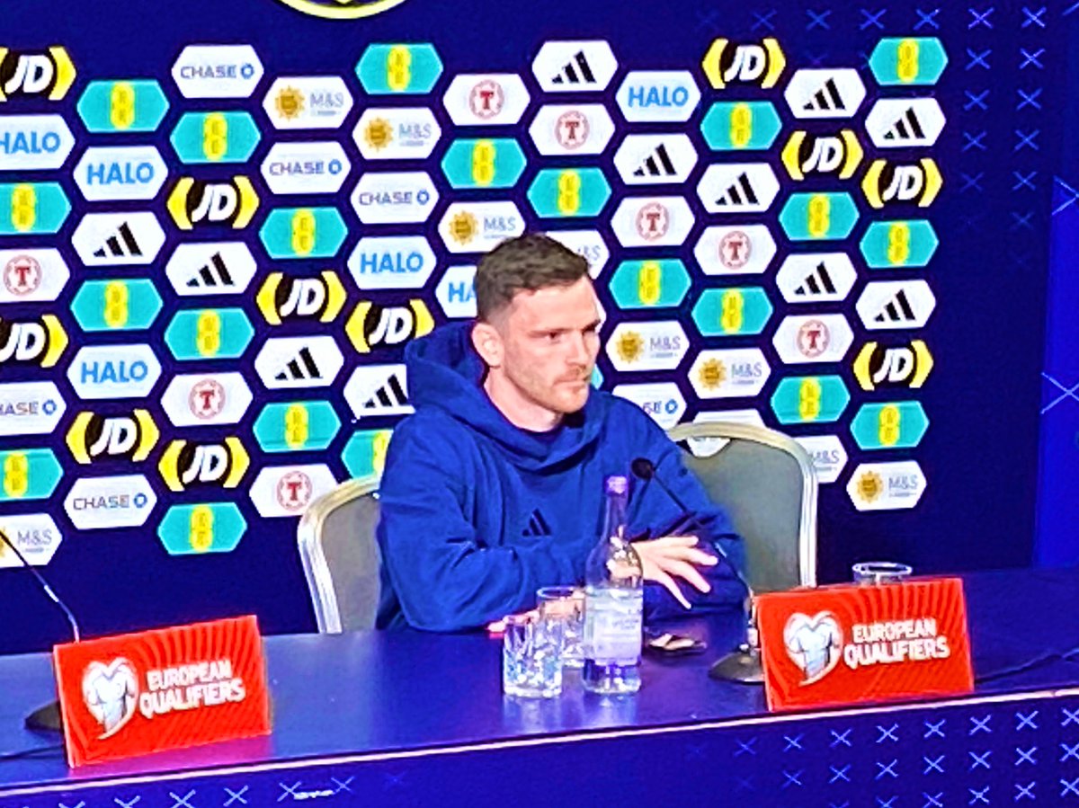 🗣️ “It’s exciting. We’re 90 mins away from going to a World Cup, so it’s something to relish”

Andy Robertson reflects mood of the #ScotlandNT camp with a place at next summer’s World Cup finals on the line

Describes 🇩🇰 as “full of quality” but is confident they can get job done