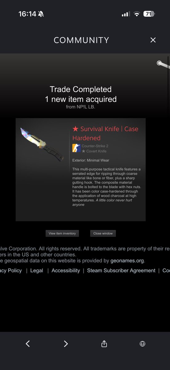 cryptCS2's tweet image. OMG I JUST GOT HANDS ON MY ALL TIME FAVOURITE SURVIVAL KNIFE!!!!😱😍
Pics later. I cannot believe it.🥹